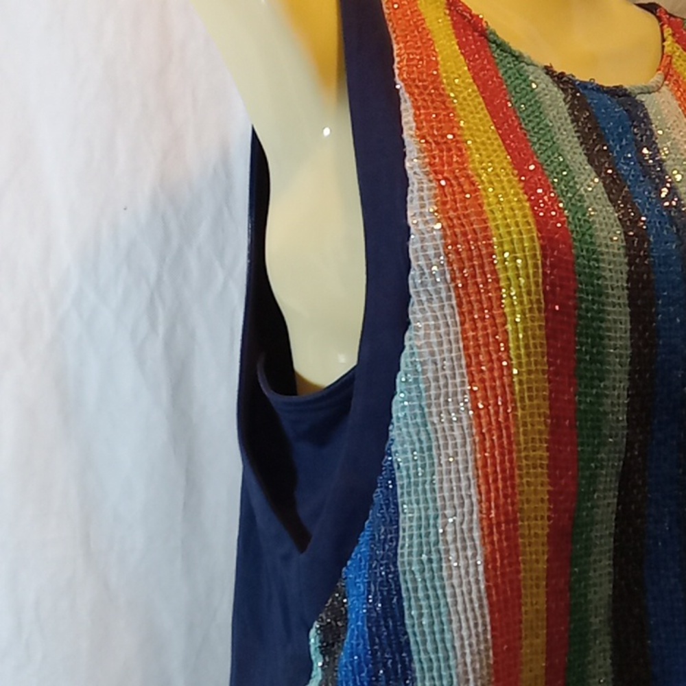 Eva Frano Womens Small Top Coconinno Rainbow Sequ… - image 3